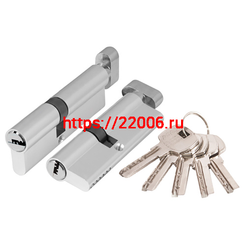 Цилиндровый Ajax (Аякс) механизм (AX202/90) AX2002Knob90 (45+10+35) CP хром с вертушкой