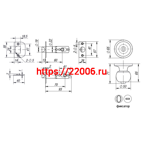 Ручка Punto (Пунто) защелка DK672 AB-BK (6072 AB-B) (фик.) бронза фото 3