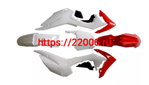 Комплект пластика Honda CRF110 (красно-белый) Комплект пластика Honda CRF110 (красно-белый)
