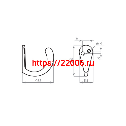 Крючок Ajax (Аякс) настенный MB-K-001 CP хром фото 2 Крючок Ajax (Аякс) настенный MB-K-001 CP хром фото 2