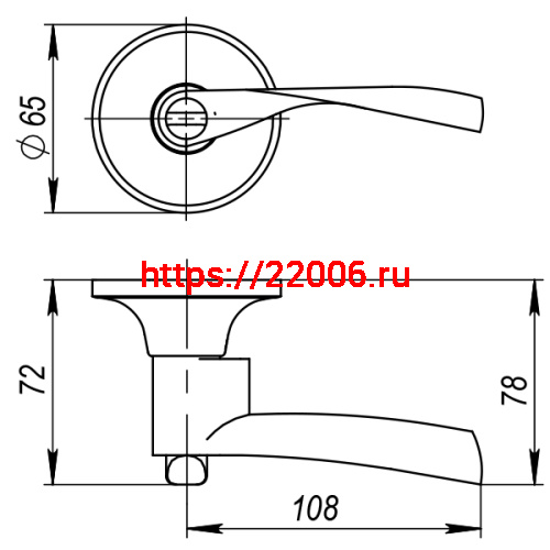 Ручка Ajax (Аякс) защелка DK610 CP-BK (6010 CP-B) (фик.) хром фото 4