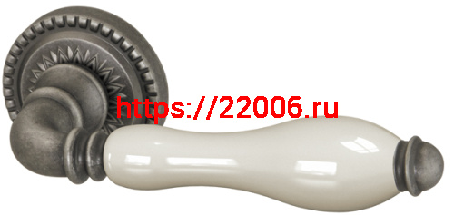 Ручка Armadillo (Армадилло) раздельная R.CL55.Silvia (Silvia CL1) AS/LWP-109 античное серебро/беж.фарфор