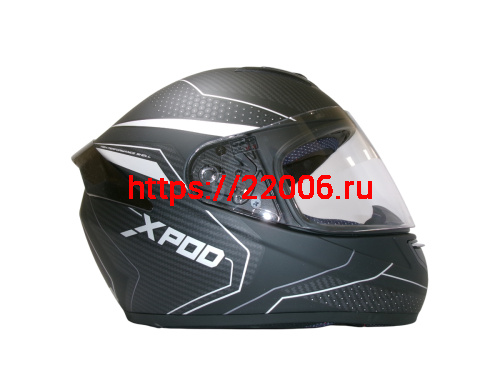Шлем TVS RACING (Индия) XPOD DULL BLACK SILVER размер L фото 4