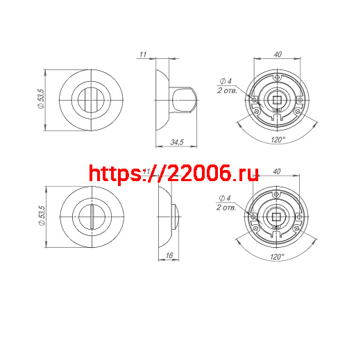 Ручка Punto (Пунто) поворотная BK6.R.TL54 (BK6 TL) CF-17 кофе фото 3