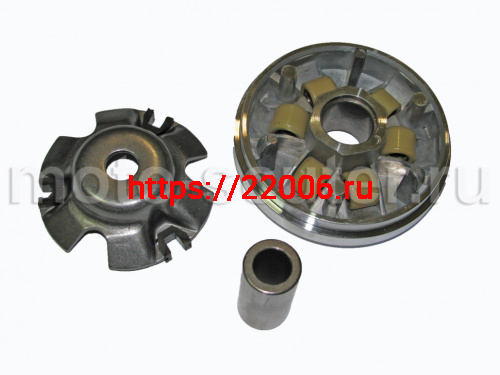 Вариатор 152QMI 157QMJ 125/150сс в сборе (ролики, палец) Вариатор 152QMI 157QMJ 125/150сс в сборе (ролики, палец)