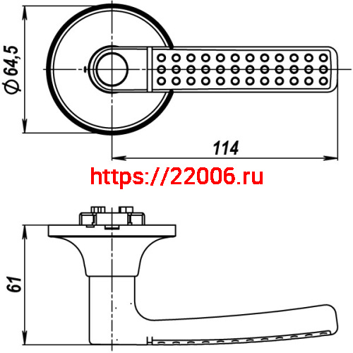 Ручка Punto (Пунто) защелка DK626 CP-BK (6026 CP-B) (фик.) хром фото 3