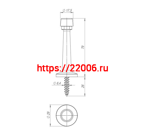 Упор Fuaro (Фуаро) дверной настенный STOPPER/15 (DS-15) SN-3 мат.никель фото 3