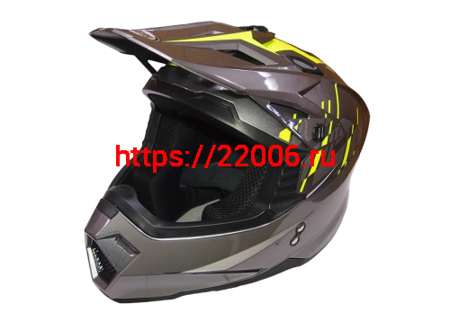 Шлем кроссовый COBRA JK801, №3 серый - лайм, размеры L