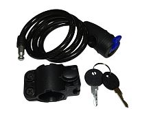 Замок для велосипеда с ключом тросовый 8х800мм, два ключа, противоугонный