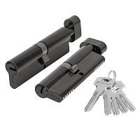 Цилиндровый Fuaro (Фуаро) механизм (200 ZM/110) 2000ZM Knob 110(55+10+45) BL-24 черный 5Key с вертушкой