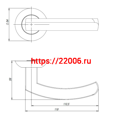 Ручка Ajax (Аякс) раздельная R.JR54.SIGMA (SIGMA JR) BL-24 черный 140мм фото 2