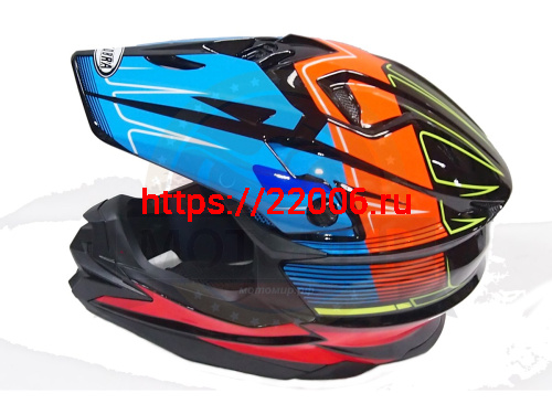 Шлем кроссовый COBRA JK803, черн-сине-оранж.,черн-бел.с крас., черн-сер с бел., раз-ры S (уп.6 шт) фото 3