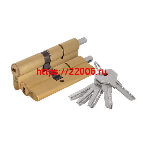 Цилиндровый механизм Cisa (Чиза) под вертушку ASIX OE302-29.00 (90 мм/40+10+40), ЛАТУНЬ