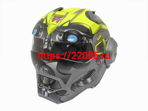 Мотошлем закрытый MASEI 610 Bumblebee желтый (M)