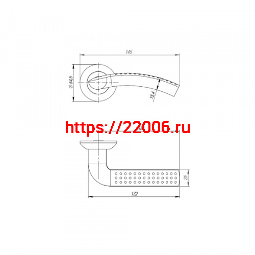 Ручка Punto (Пунто) раздельная R.TL54.LOGICA 180mm SN/CP-3 мат. никель/хром 8x180мм M4(12х90х50) фото 2