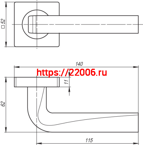 Ручка Armadillo (Армадилло) раздельная K.SQ52.KEA (KEA SQ001) CP-8 хром фото 2