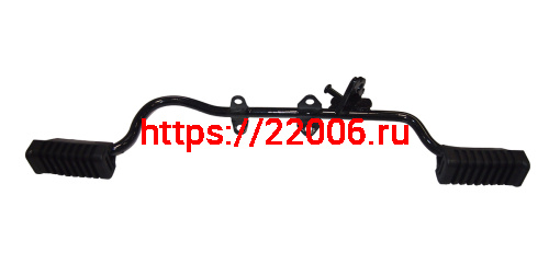 Подножка водителя центральная Альфа, Дельта, Zodiak с изгибом под глушит (голая, без подставки)