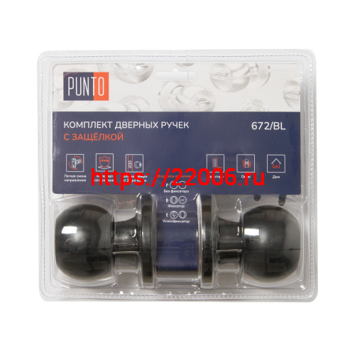 Ручка Punto (Пунто) защелка DK672/BL BL-PS (без фик.) черный Ручка Punto (Пунто) защелка DK672/BL BL-PS (без фик.) черный